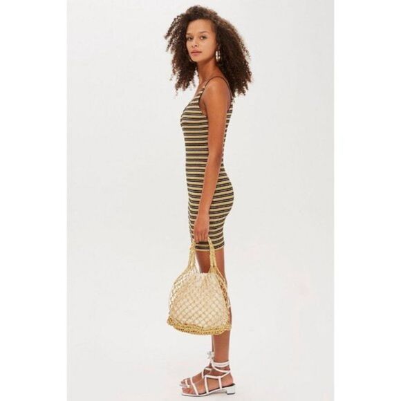 Topshop Striped Bodycon Mini Dress - Picture 1 of 9
